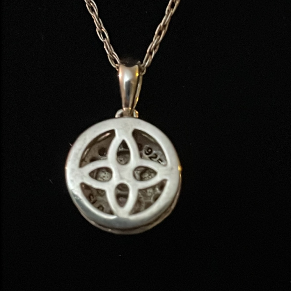 Sterling Silver Necklace With 1 Tiny Tiny Diamond - image 3